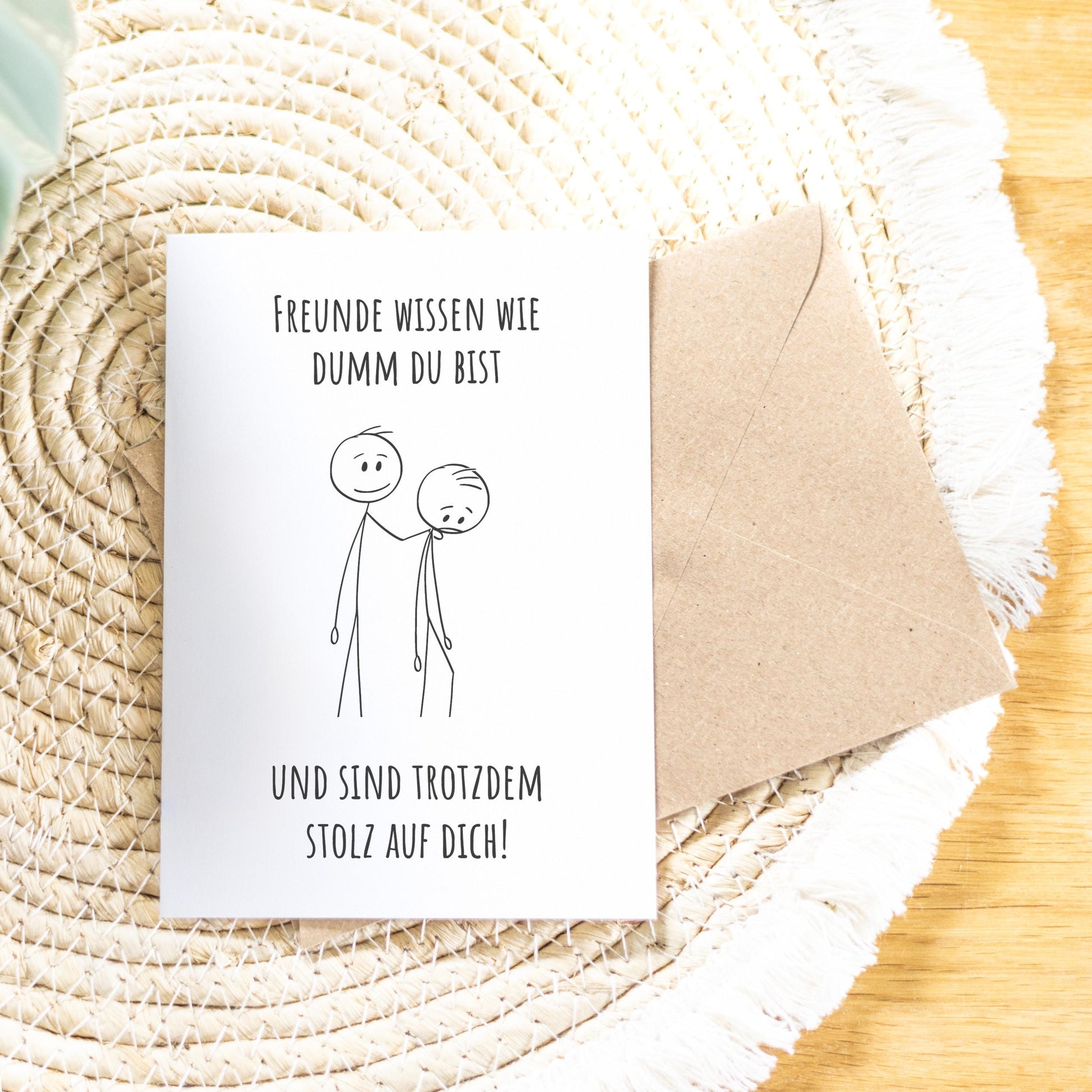 Spruchkarte Dumm A6 personalisierbar Karte Spruchkarte Geschenk zum Geburtstag Geschenkkarte für Freunde Spruchkarte personalisierbar