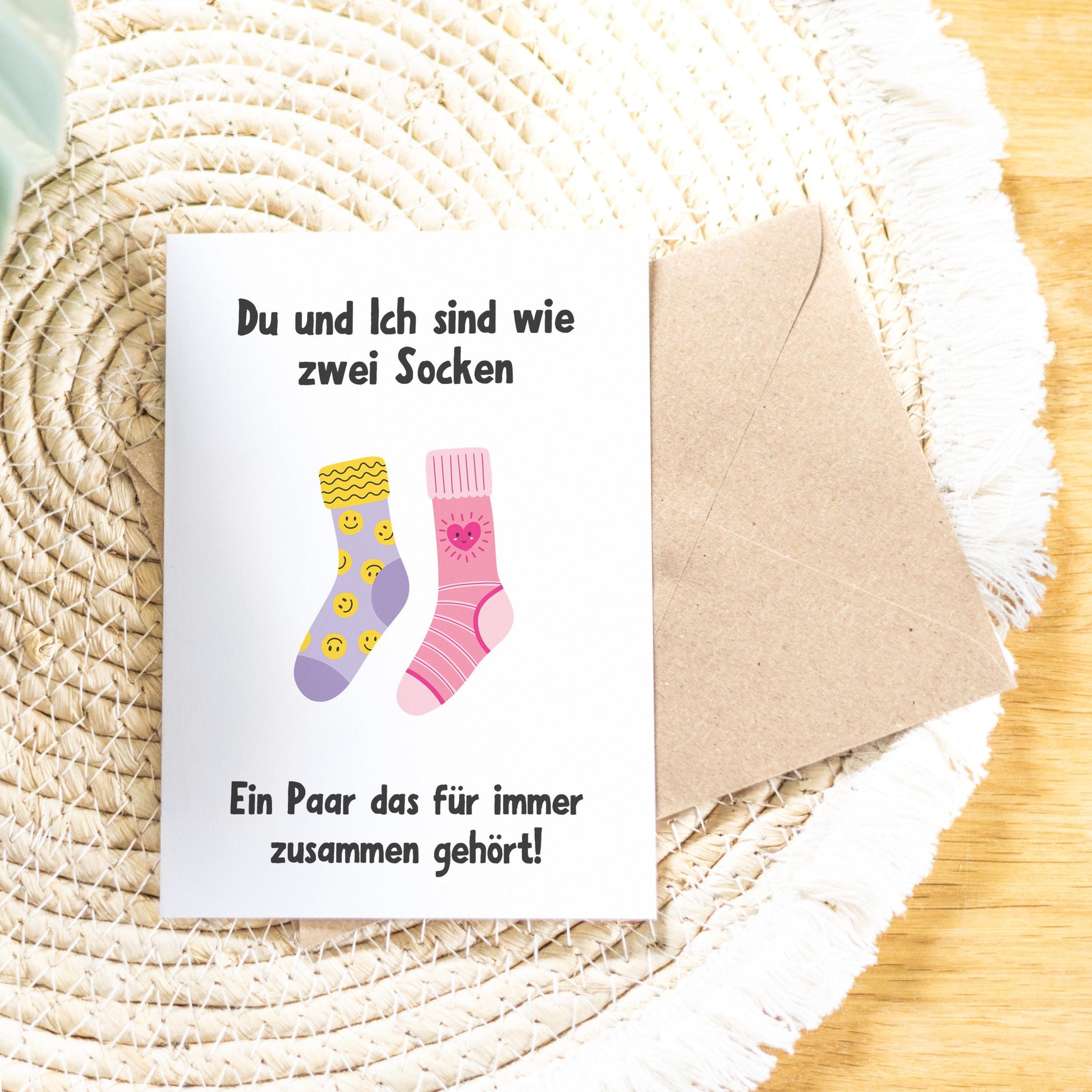 Spruchkarte Socken A6 personalisierbar Karte Spruchkarte Geschenk Geschenkkarte für Freunde Spruchkarte personalisierbar