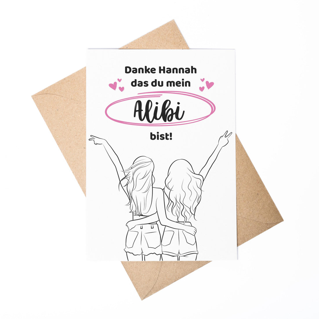 Spruchkarte Alibi A6 personalisierbar Karte Spruchkarte Geschenk Geschenkkarte für Freundin Spruchkarte personalisierbar