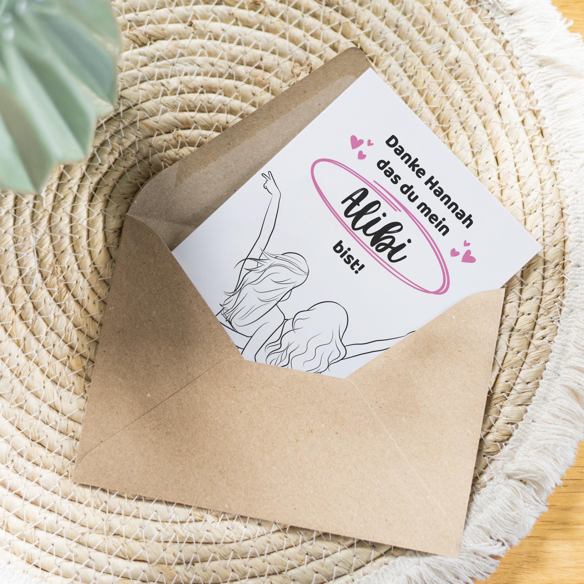 Spruchkarte Alibi A6 personalisierbar Karte Spruchkarte Geschenk Geschenkkarte für Freundin Spruchkarte personalisierbar