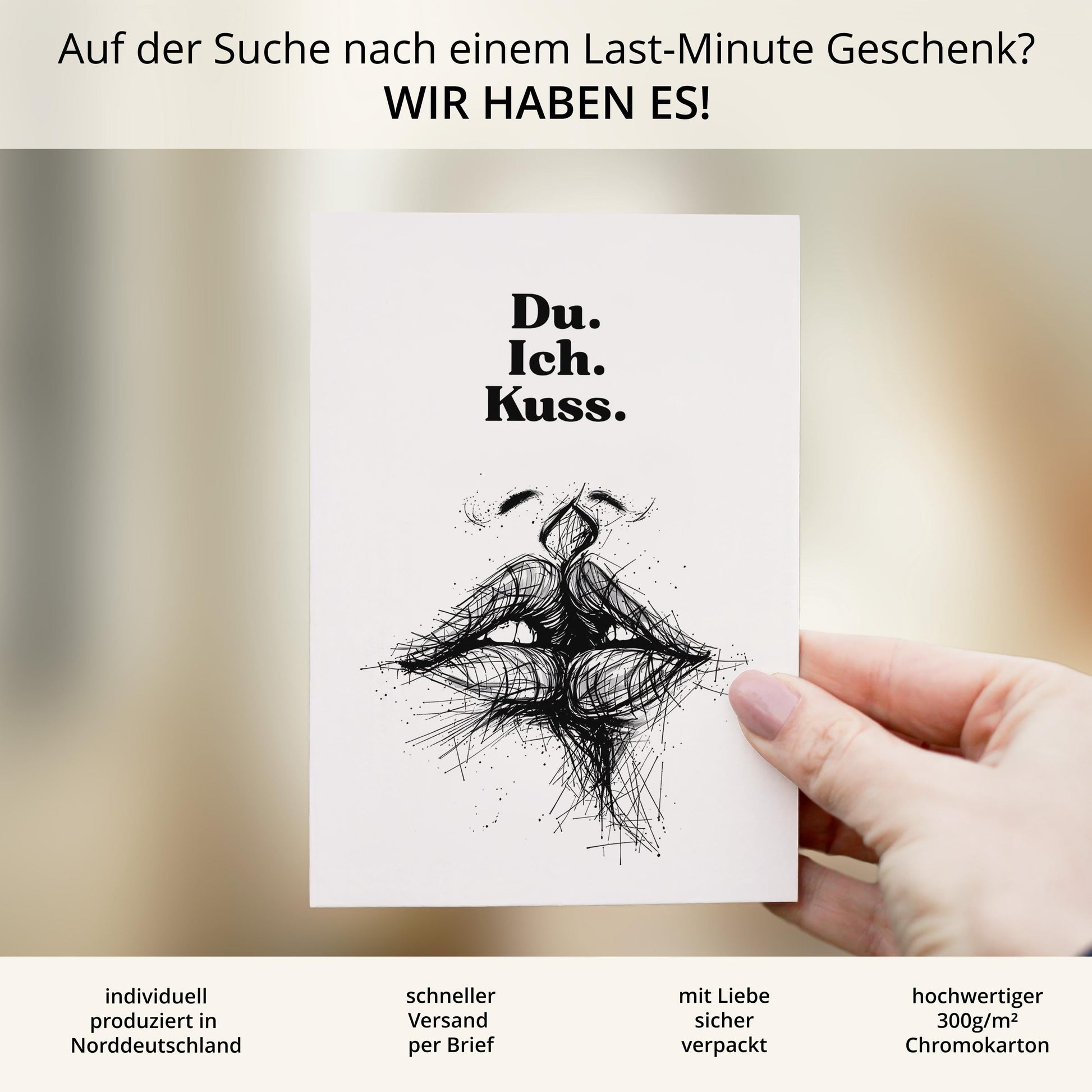 Spruchkarte Du Ich A6 personalisierbar Karte Spruchkarte für Partner Geschenkkarte für Verliebte Spruchkarte personalisierbar