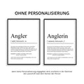 Angler Definition Poster personalisierbar mit Namen Hobby Poster Angler Geschenk Einzug Geburtstag Geschenk Angler Poster Hobby Definition