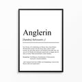 Angler Definition Poster personalisierbar mit Namen Hobby Poster Angler Geschenk Einzug Geburtstag Geschenk Angler Poster Hobby Definition