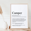 Camper Definition Poster personalisierbar mit Namen Hobby Poster Camper Geschenk Einzug Geburtstag Geschenk Camper Poster Hobby Definition