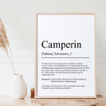 Camperin Definition Poster personalisierbar mit Namen Hobby Poster Camperin Geschenk Einzug Geburtstag Geschenk Camperin Poster Hobby Definition