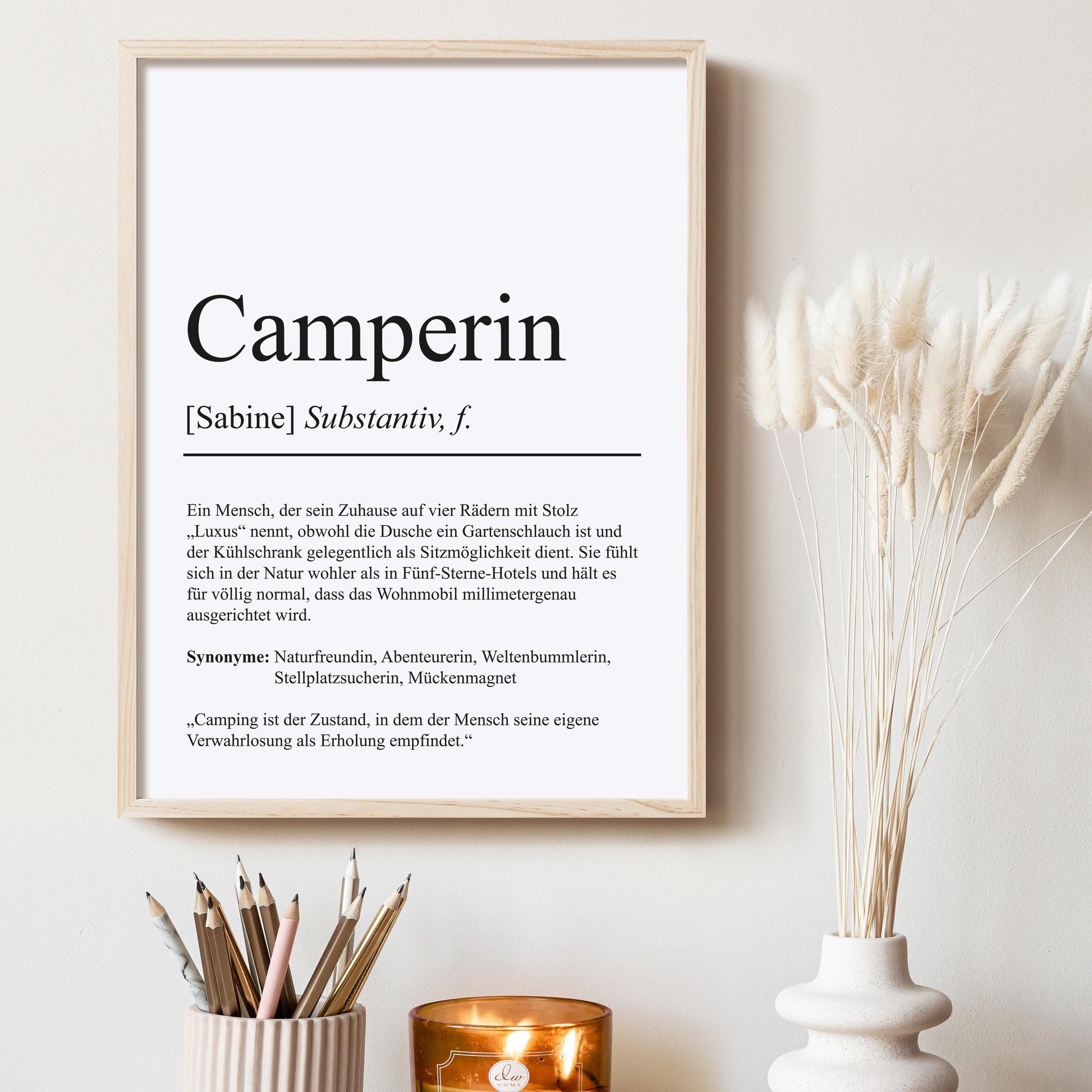 Camperin Definition Poster personalisierbar mit Namen Hobby Poster Camperin Geschenk Einzug Geburtstag Geschenk Camperin Poster Hobby Definition