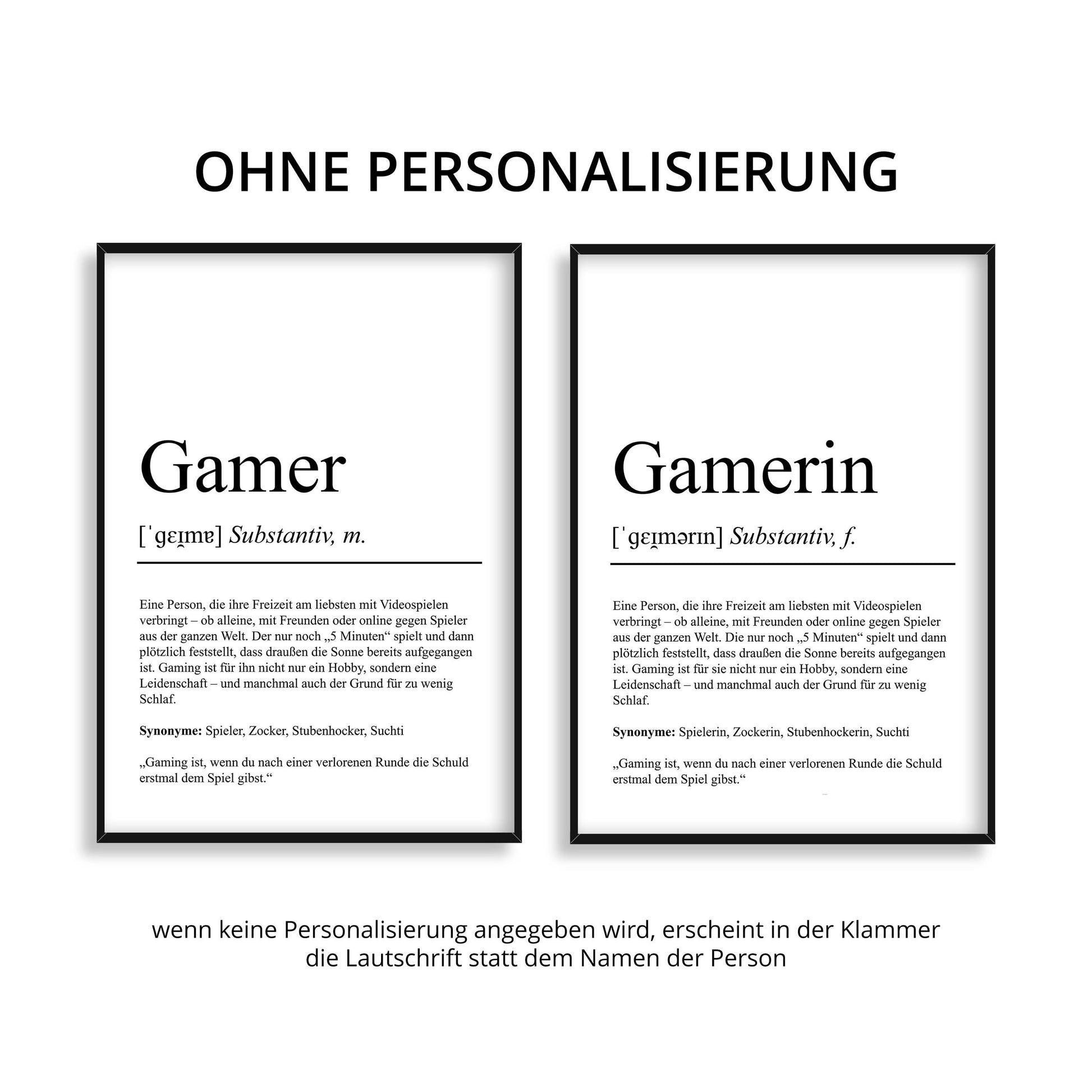 Gamerin Definition Poster personalisierbar mit Namen Hobby Poster Gamerin Geschenk Einzug Geburtstag Geschenk Gamerin Poster Hobby Definition