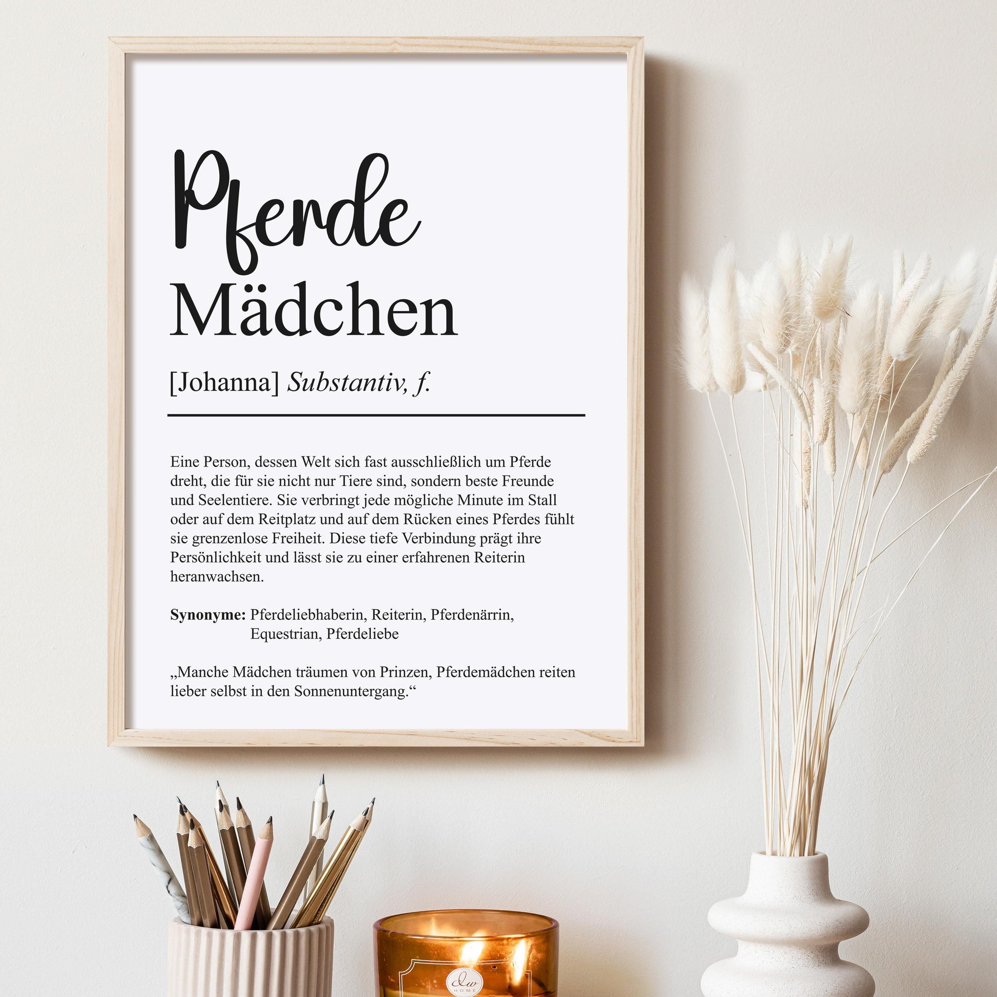 Pferdemädchen Definition Poster personalisierbar mit Namen Pferdemädchen Poster Geschenk Geburtstag Geschenk Pferdemädchen Poster Hobby