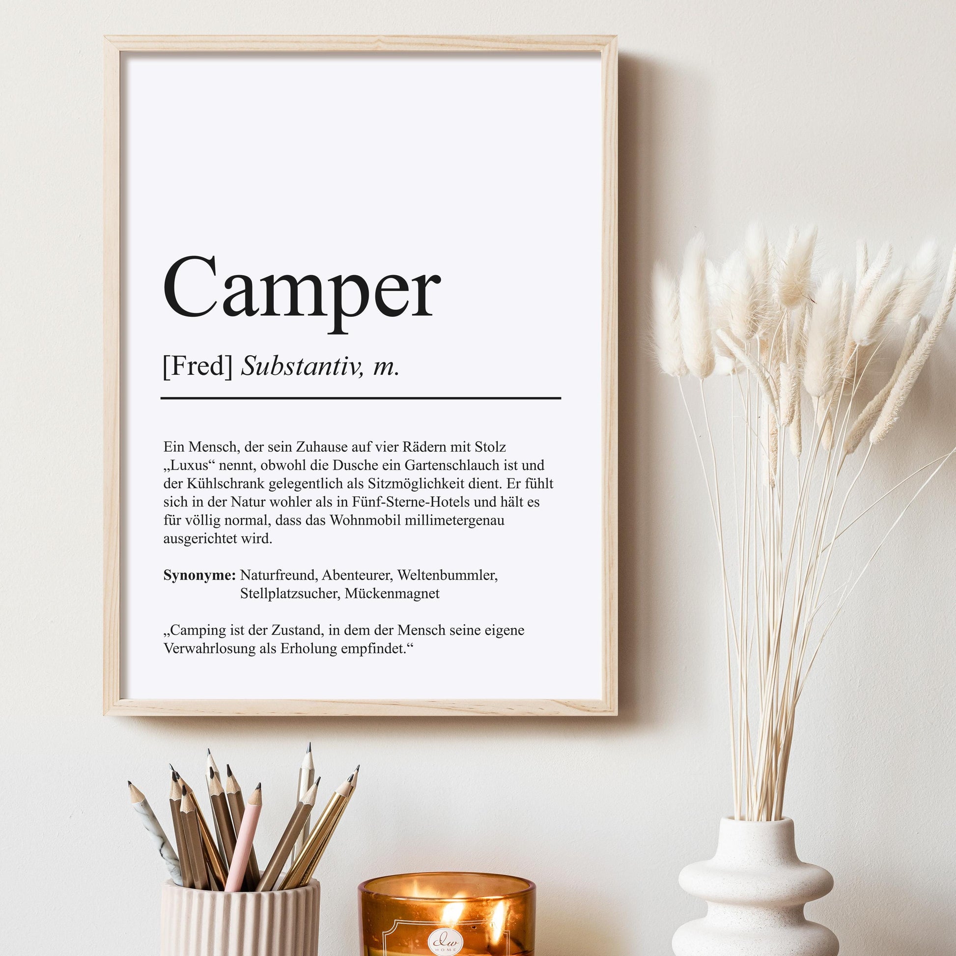 Camper Definition Poster personalisierbar mit Namen Hobby Poster Camper Geschenk Einzug Geburtstag Geschenk Camper Poster Hobby Definition