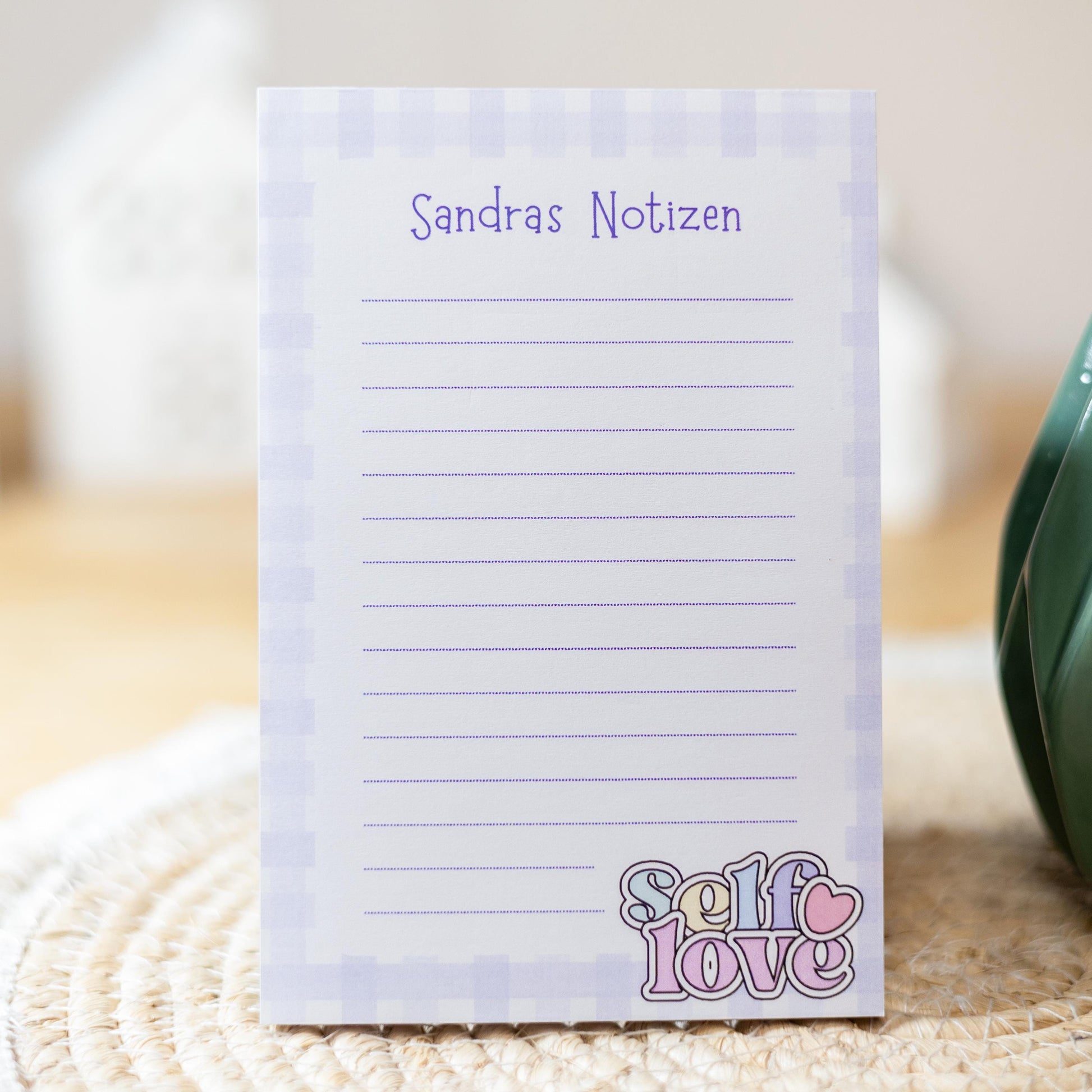 Notizblock Selflove personalisierbar mit Namen To Do Liste Notizblock für Studenten Schreibblock Bürobedarf Geschenk Kollege