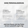 Anlagenmechanikerin Definition Poster personalisierbar mit Namen Beruf Poster Mechanikerin Geschenk Einzug Geburtstag Geschenk Mechanikerin