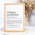 Anlagenmechanikerin Definition Poster personalisierbar mit Namen Beruf Poster Mechanikerin Geschenk Einzug Geburtstag Geschenk Mechanikerin