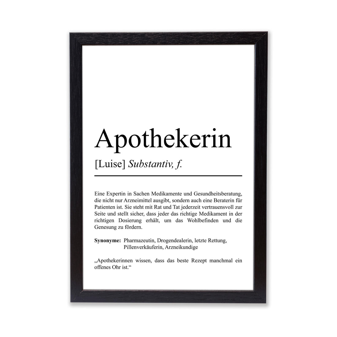 Apothekerin Definition Poster personalisierbar mit Namen Beruf Poster Apothekerin Geschenk Einzug Geburtstag Geschenk Apothekerin Poster