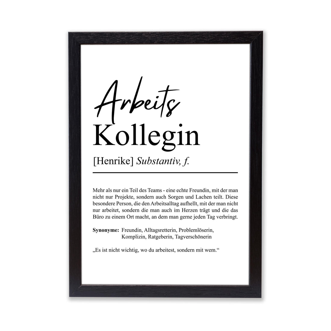 Arbeitskollegin Definition Poster personalisierbar mit Namen Beruf Poster Kollegin Geschenk Einzug Geburtstag Geschenk Kollegin Poster Beruf