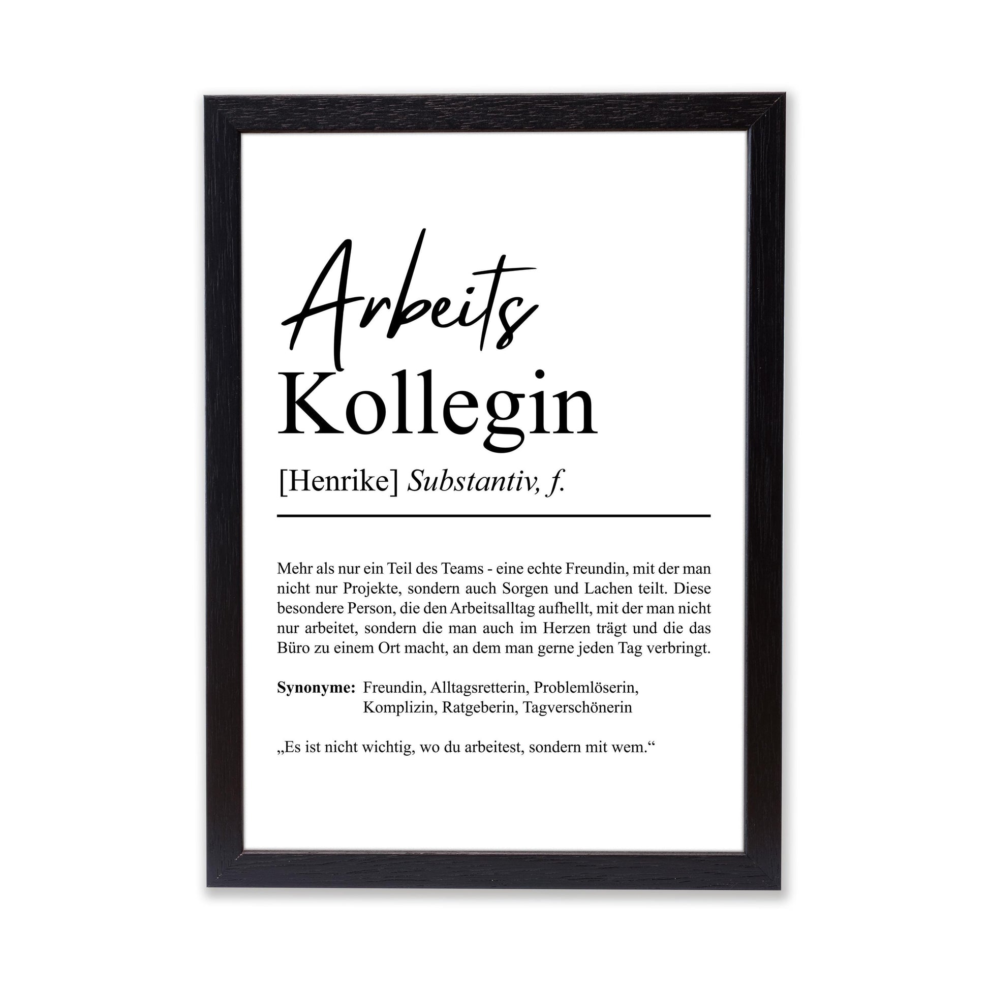 Arbeitskollegin Definition Poster personalisierbar mit Namen Beruf Poster Kollegin Geschenk Einzug Geburtstag Geschenk Kollegin Poster Beruf