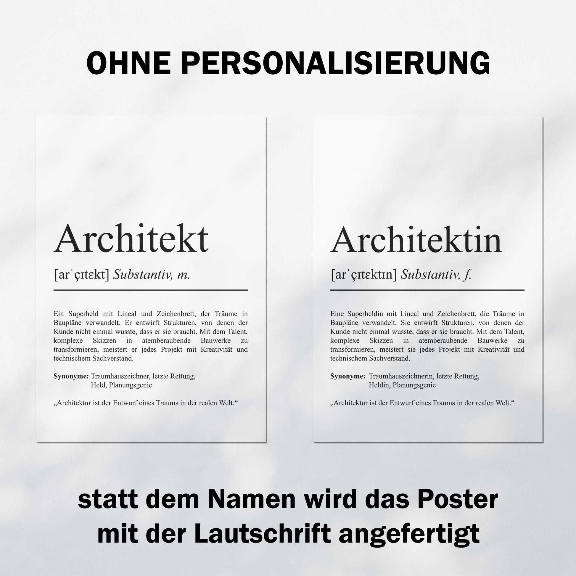 Architekt Definition Poster personalisierbar mit Namen Beruf Poster Architekt Geschenk Einzug Geburtstag Geschenk Architekt Poster Beruf