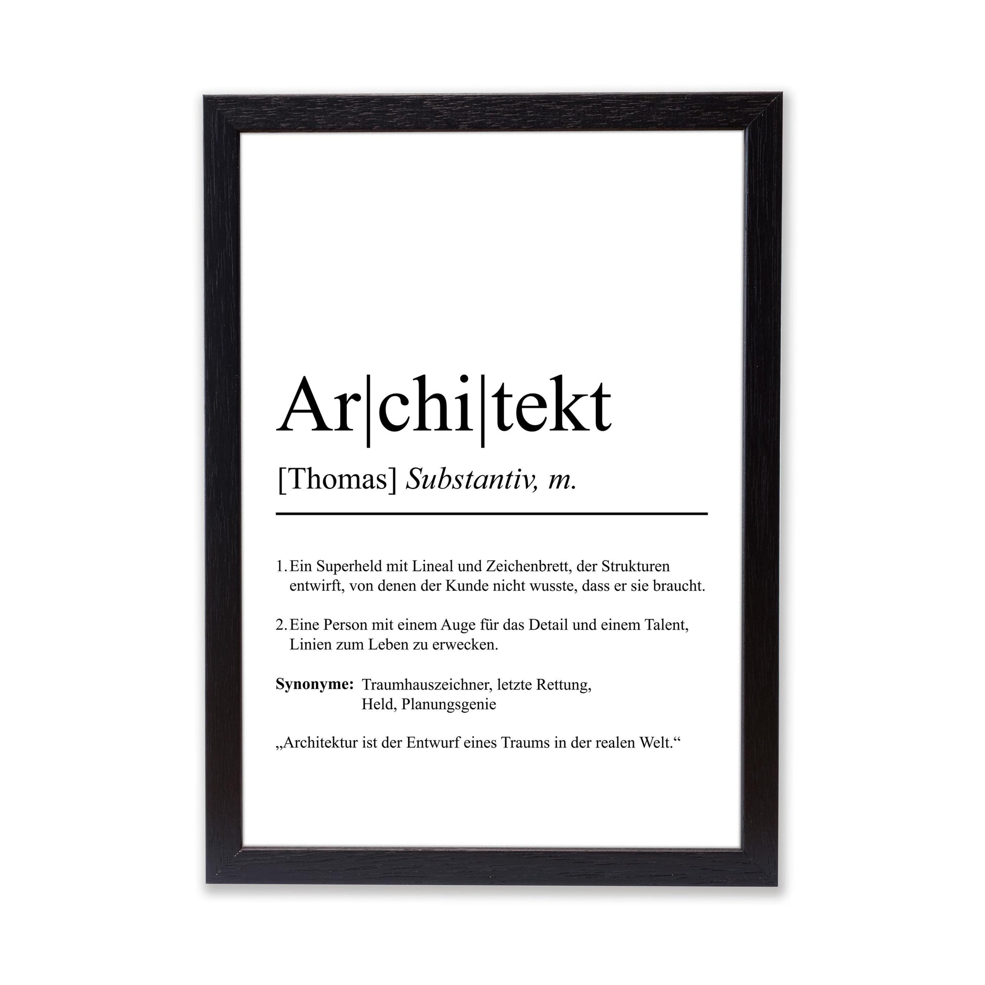 Architekt Definition Poster personalisierbar mit Namen Beruf Poster Architekt Geschenk Einzug Geburtstag Geschenk Architekt Poster Beruf