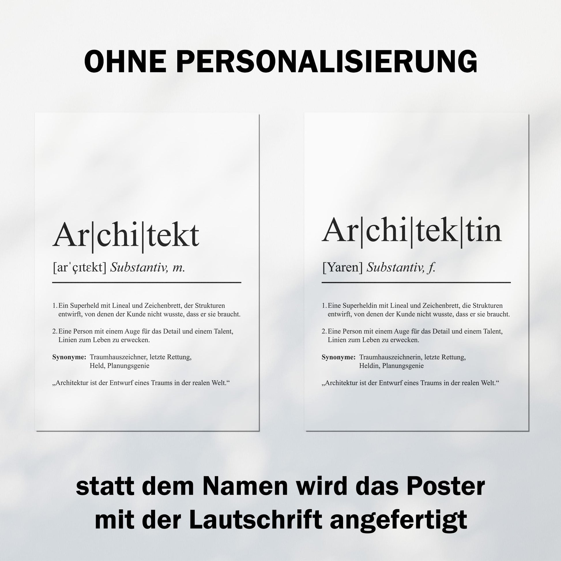 Architekt Definition Poster personalisierbar mit Namen Beruf Poster Architekt Geschenk Einzug Geburtstag Geschenk Architekt Poster Beruf