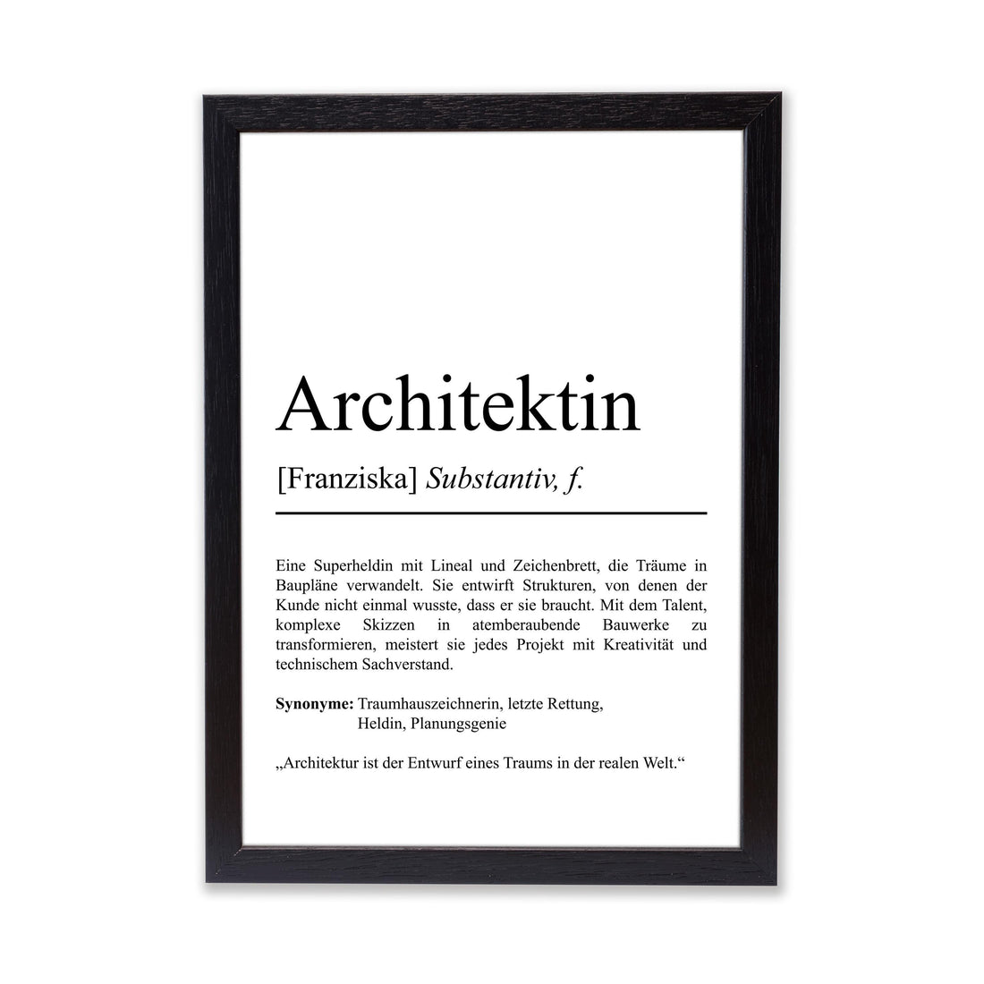 Architektin Definition Poster personalisierbar mit Namen Beruf Poster Architektin Geschenk Einzug Geburtstag Geschenk Architektin Poster