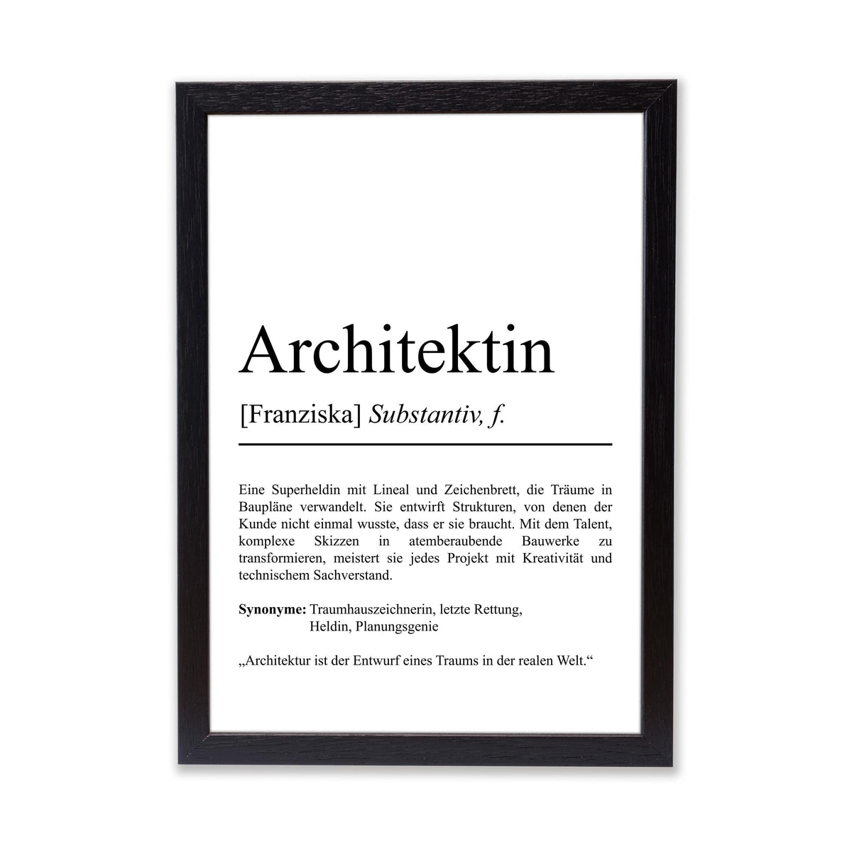 Architektin Definition Poster personalisierbar mit Namen Beruf Poster Architektin Geschenk Einzug Geburtstag Geschenk Architektin Poster