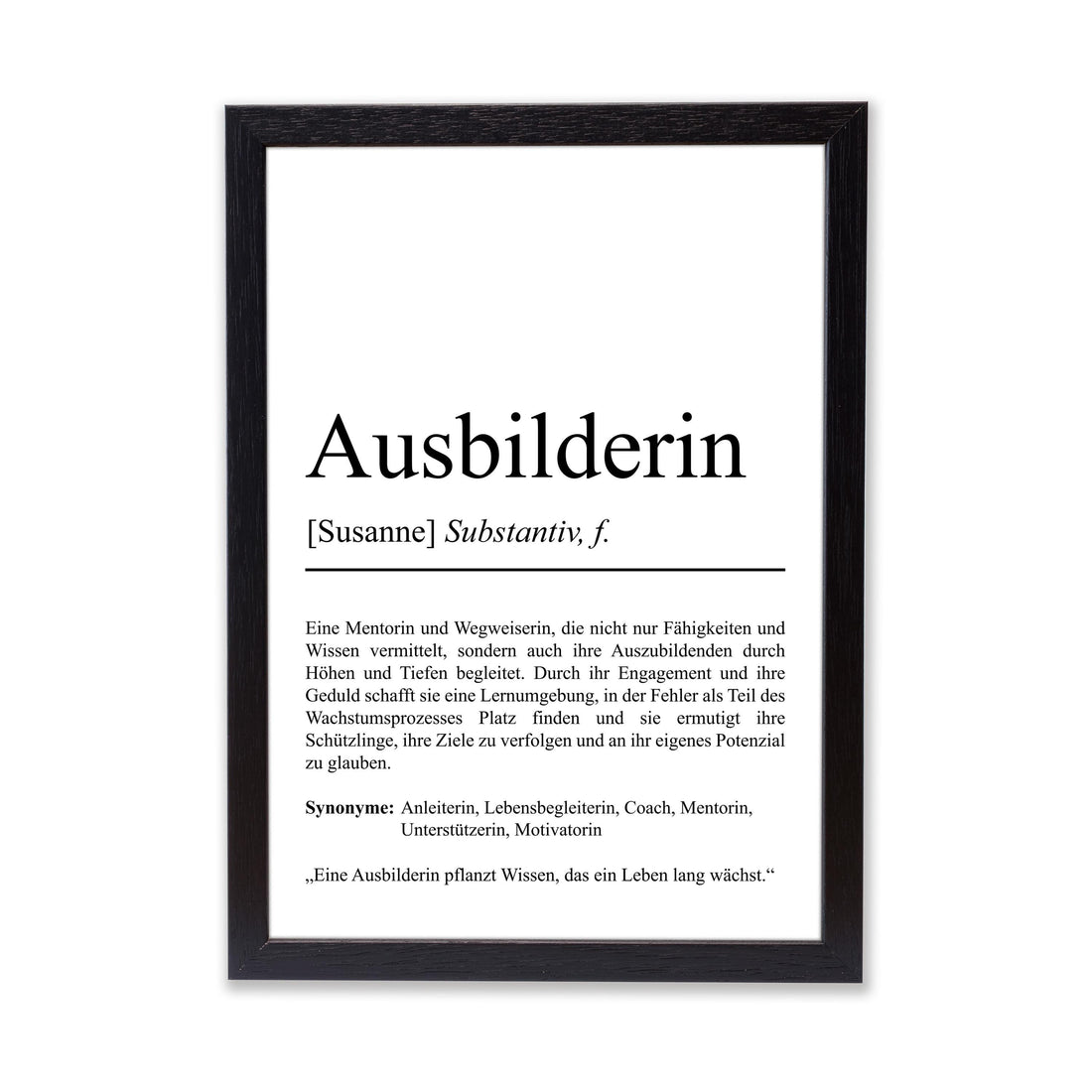 Ausbilderin Definition Poster personalisierbar mit Namen Beruf Poster Ausbilderin Geschenk Einzug Geburtstag Geschenk Ausbilderin Poster