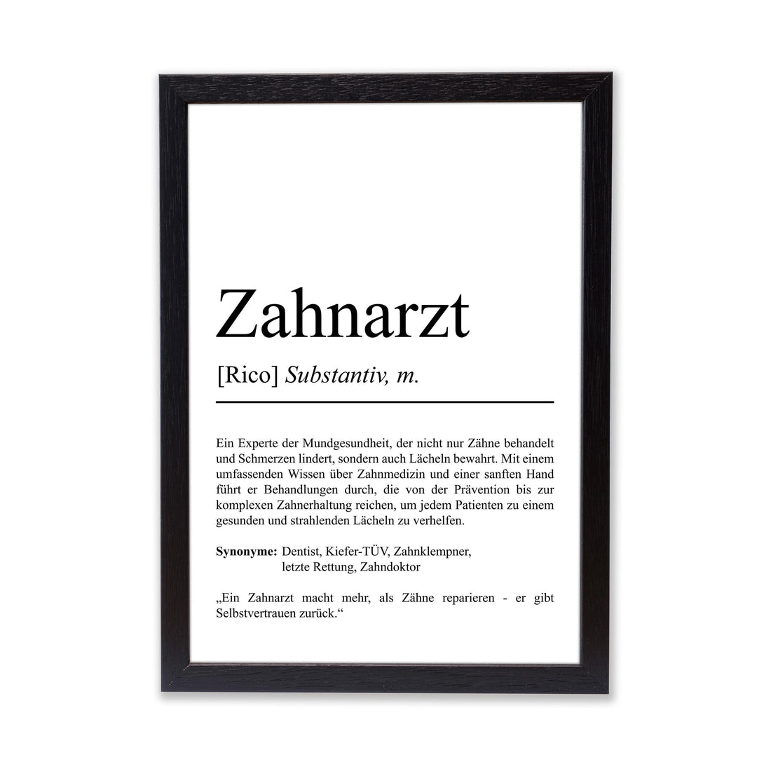 Zahnarzt Definition Poster personalisierbar mit Namen Beruf Poster Zahnarzt Geschenk Einzug Geburtstag Geschenk Zahnarzt Poster Beruf