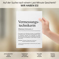 Vermessungstechnikerin Definition Poster personalisierbar mit Namen Beruf Poster Vermesserin Geschenk Einzug Geburtstag Geschenk Vermesserin