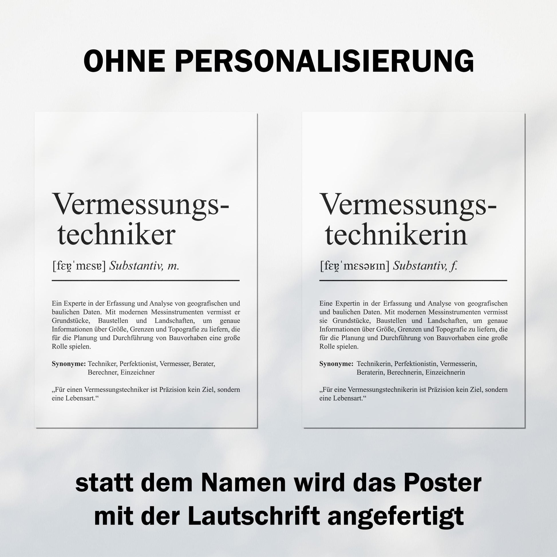 Vermessungstechnikerin Definition Poster personalisierbar mit Namen Beruf Poster Vermesserin Geschenk Einzug Geburtstag Geschenk Vermesserin