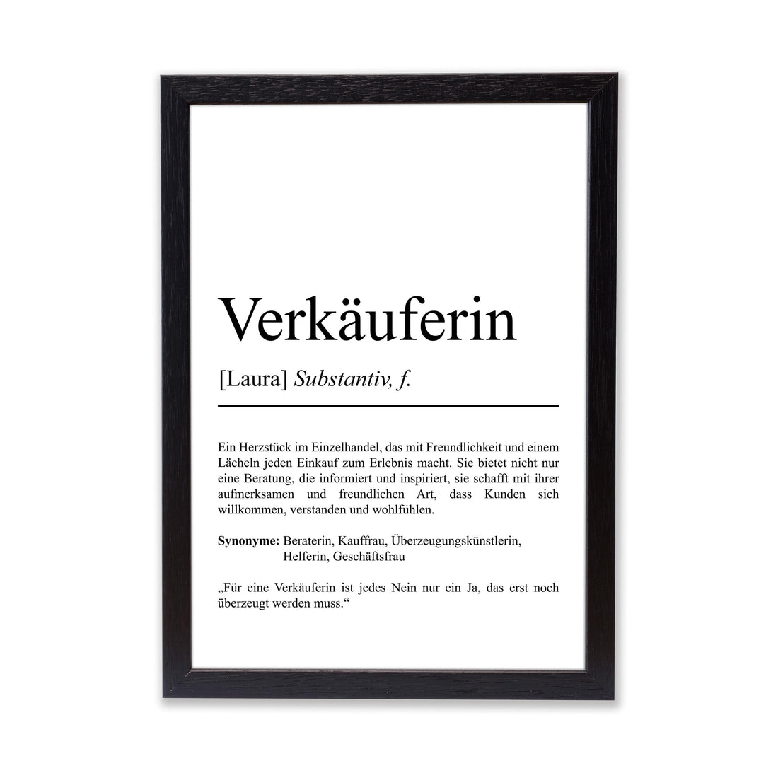 Verkäuferin Definition Poster personalisierbar mit Namen Beruf Poster Verkäuferin Geschenk Einzug Geburtstag Geschenk Verkäuferin Poster