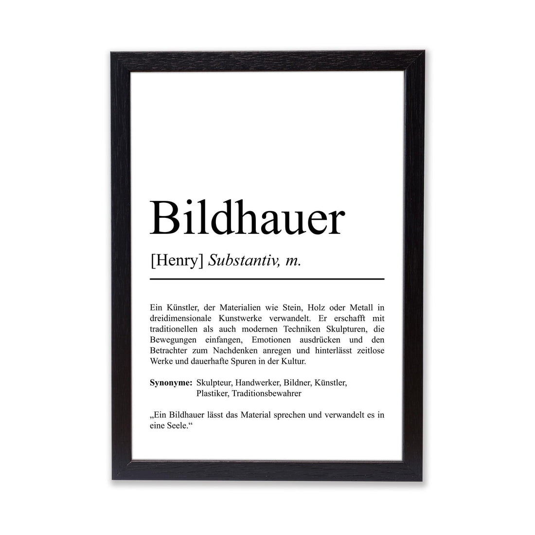 Bildhauer Definition Poster personalisierbar mit Namen Beruf Poster Bildhauer Geschenk Einzug Geburtstag Geschenk Bildhauer Poster Beruf