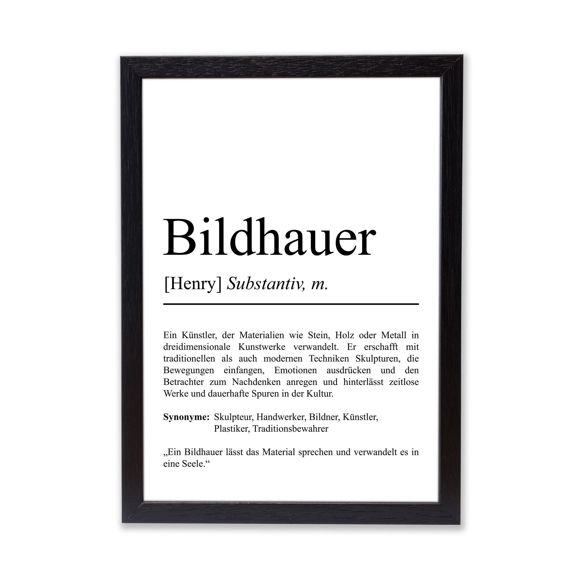 Bildhauer Definition Poster personalisierbar mit Namen Beruf Poster Bildhauer Geschenk Einzug Geburtstag Geschenk Bildhauer Poster Beruf