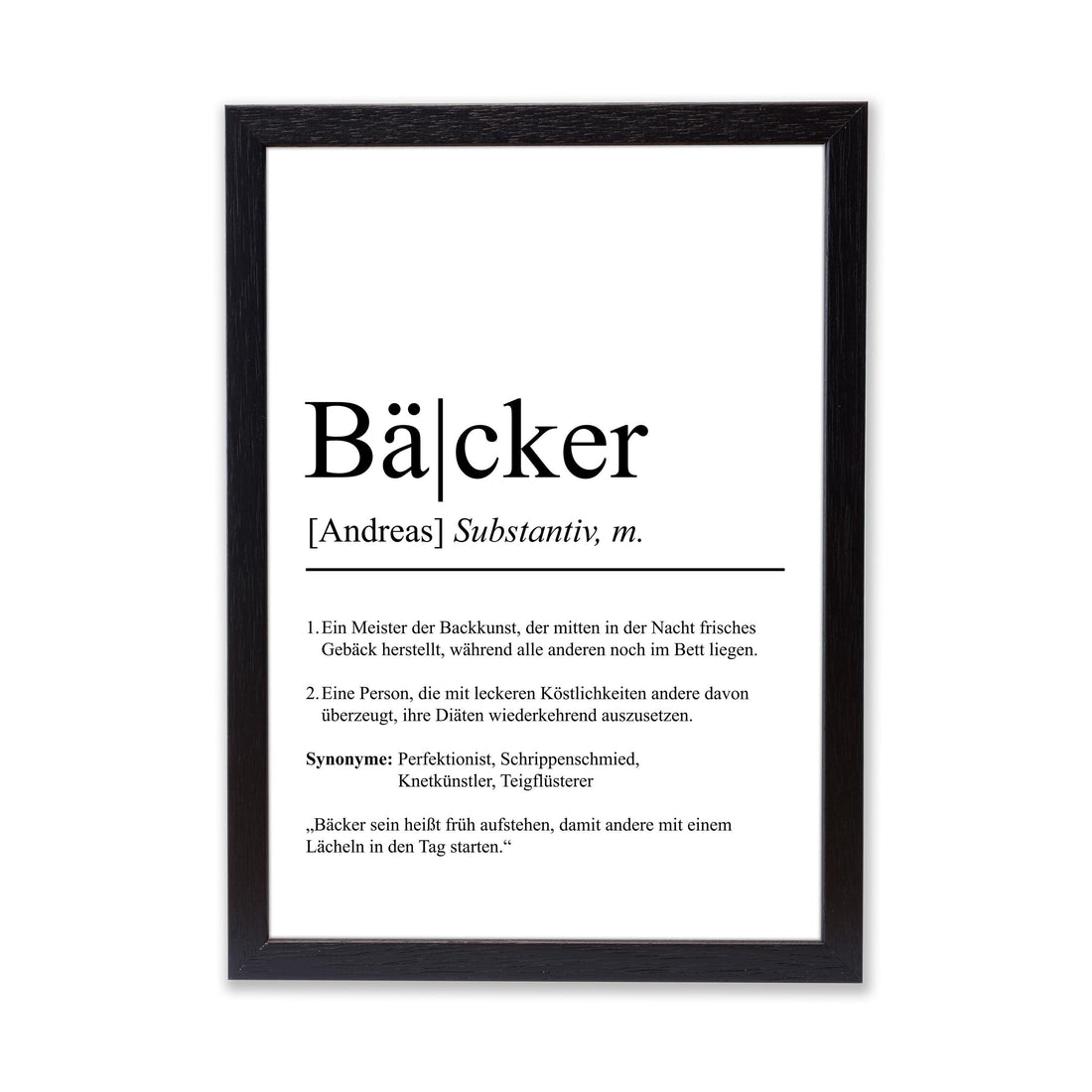 Bäcker Definition Poster personalisierbar mit Namen Beruf Poster Bäcker Geschenk Einzug Geburtstag Geschenk Bäcker Poster Beruf Definition