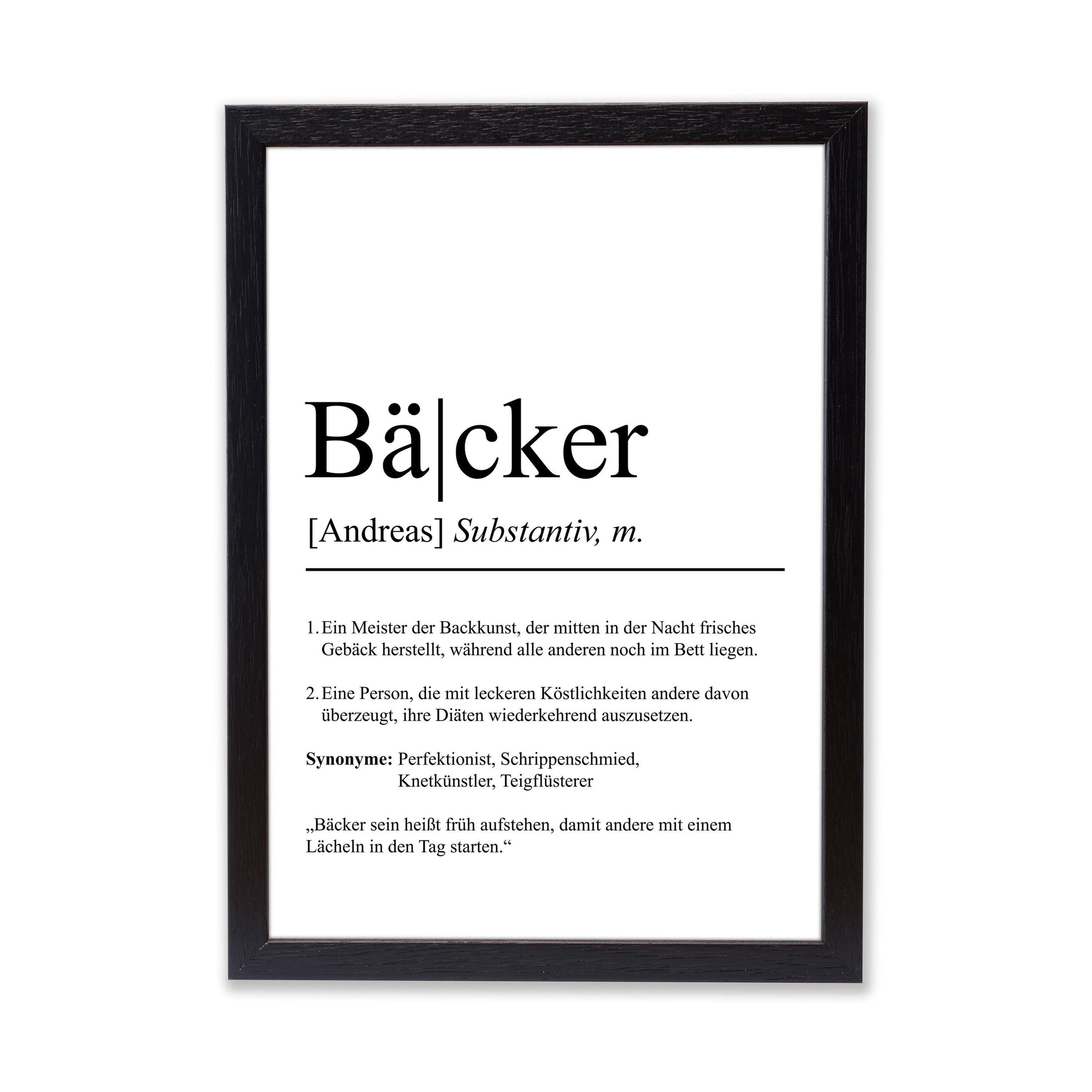 Bäcker Definition Poster personalisierbar mit Namen Beruf Poster Bäcker Geschenk Einzug Geburtstag Geschenk Bäcker Poster Beruf Definition