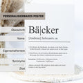 Bäcker Definition Poster personalisierbar mit Namen Beruf Poster Bäcker Geschenk Einzug Geburtstag Geschenk Bäcker Poster Beruf Definition