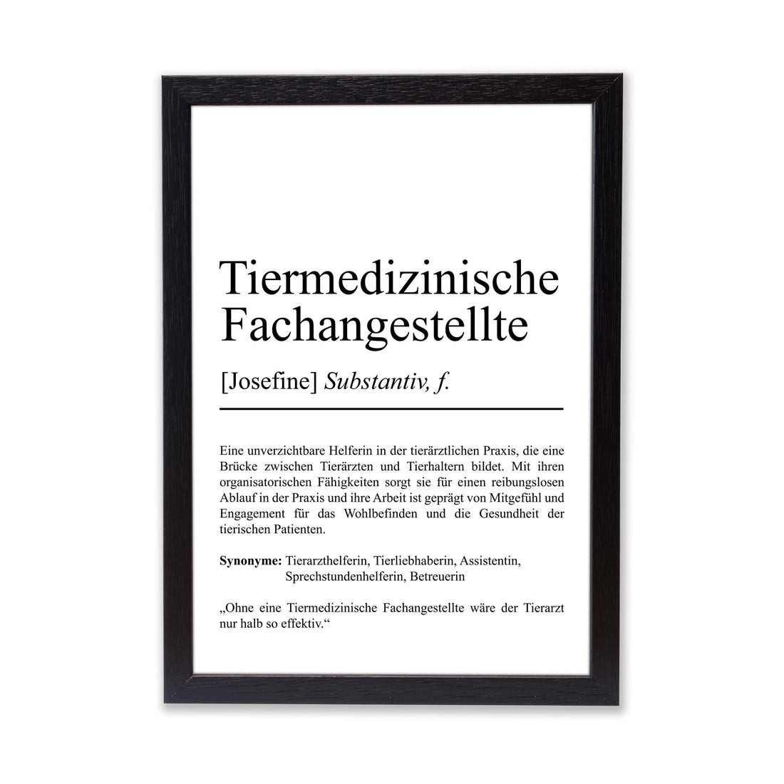 Tiermedizinische Fachangestellte Definition Poster personalisierbar mit Namen Beruf Poster TFA Geschenk Einzug Geburtstag Geschenk TFA
