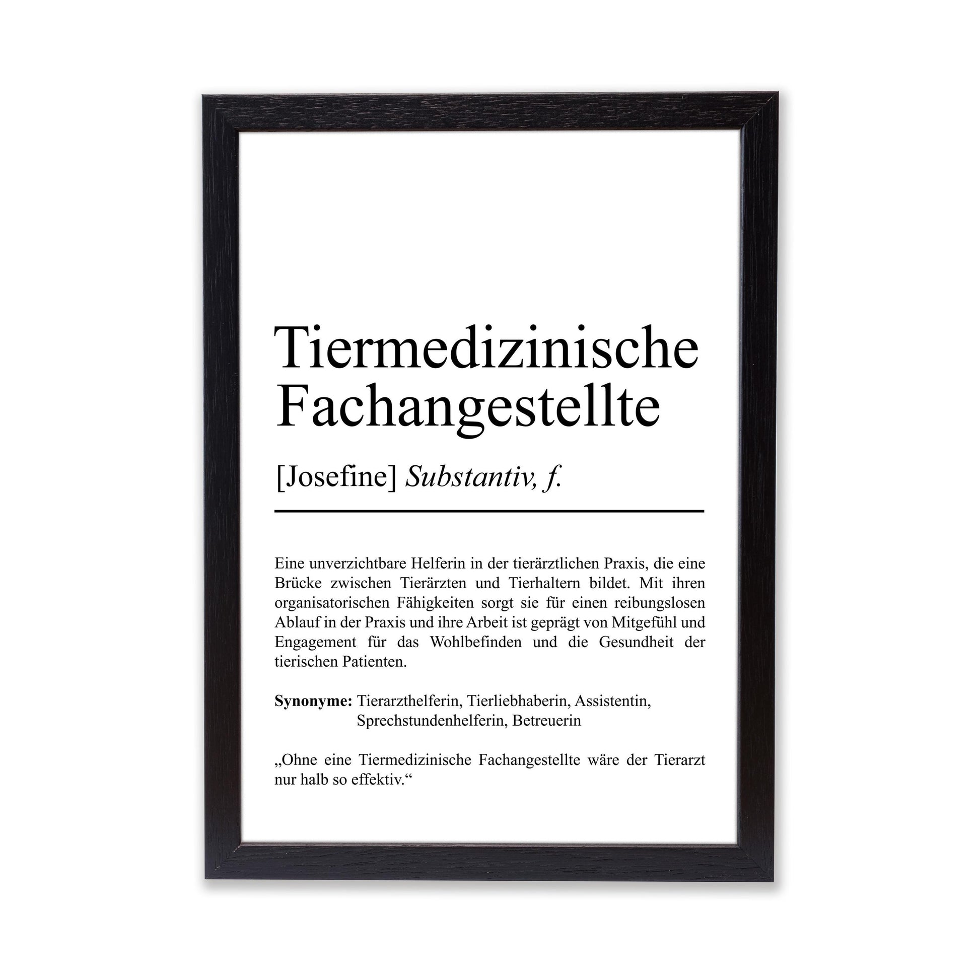Tiermedizinische Fachangestellte Definition Poster personalisierbar mit Namen Beruf Poster TFA Geschenk Einzug Geburtstag Geschenk TFA