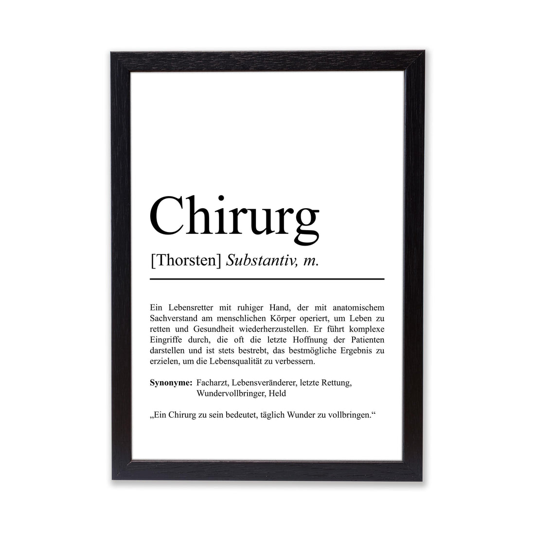 Chirurg Definition Poster personalisierbar mit Namen Beruf Poster Chirurg Geschenk Einzug Geburtstag Geschenk Chirurg Poster Beruf