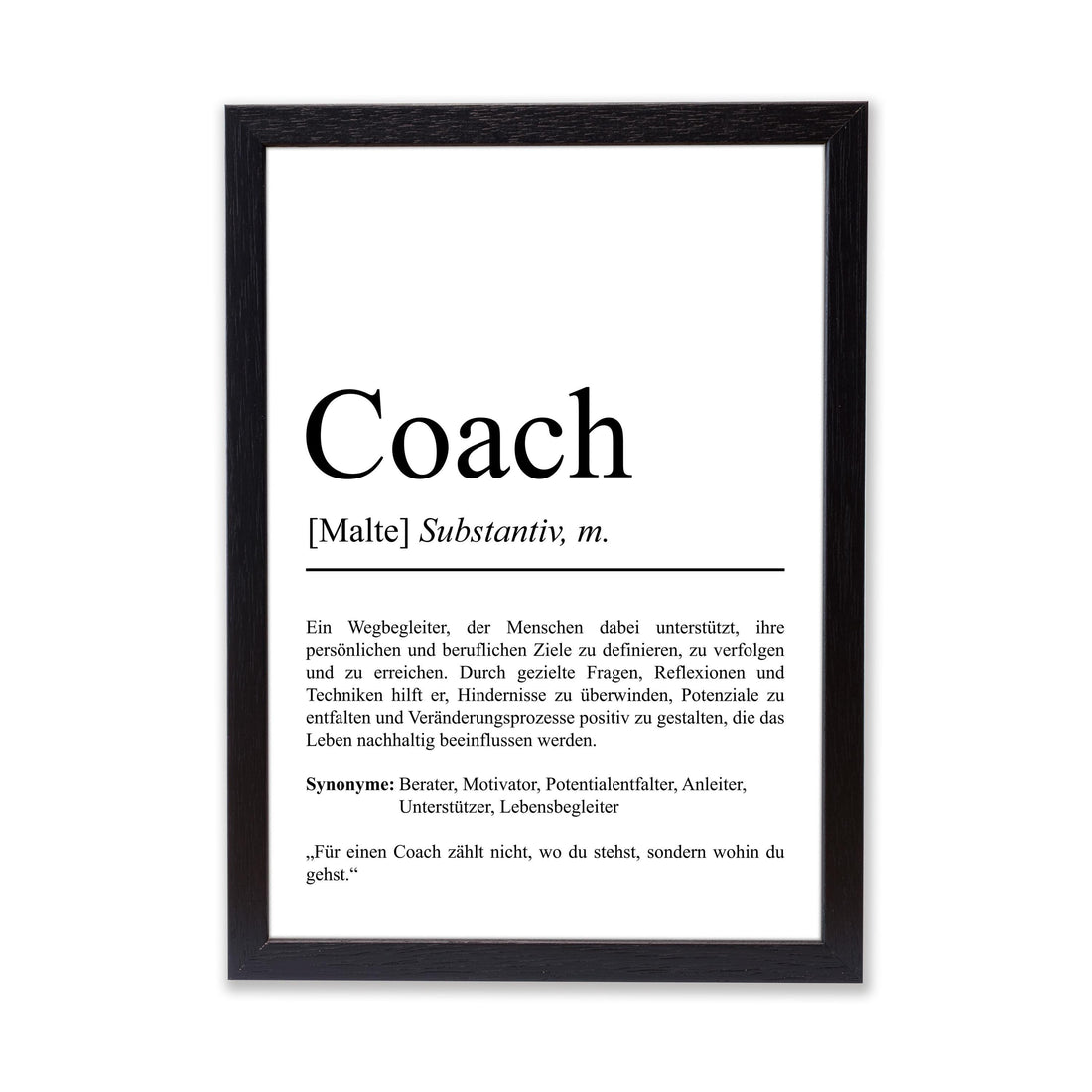 Coach Definition Poster personalisierbar mit Namen Beruf Poster Coach Geschenk Einzug Geburtstag Geschenk Coach Poster Beruf