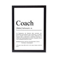 Coach Definition Poster personalisierbar mit Namen Beruf Poster Coach Geschenk Einzug Geburtstag Geschenk Coach Poster Beruf