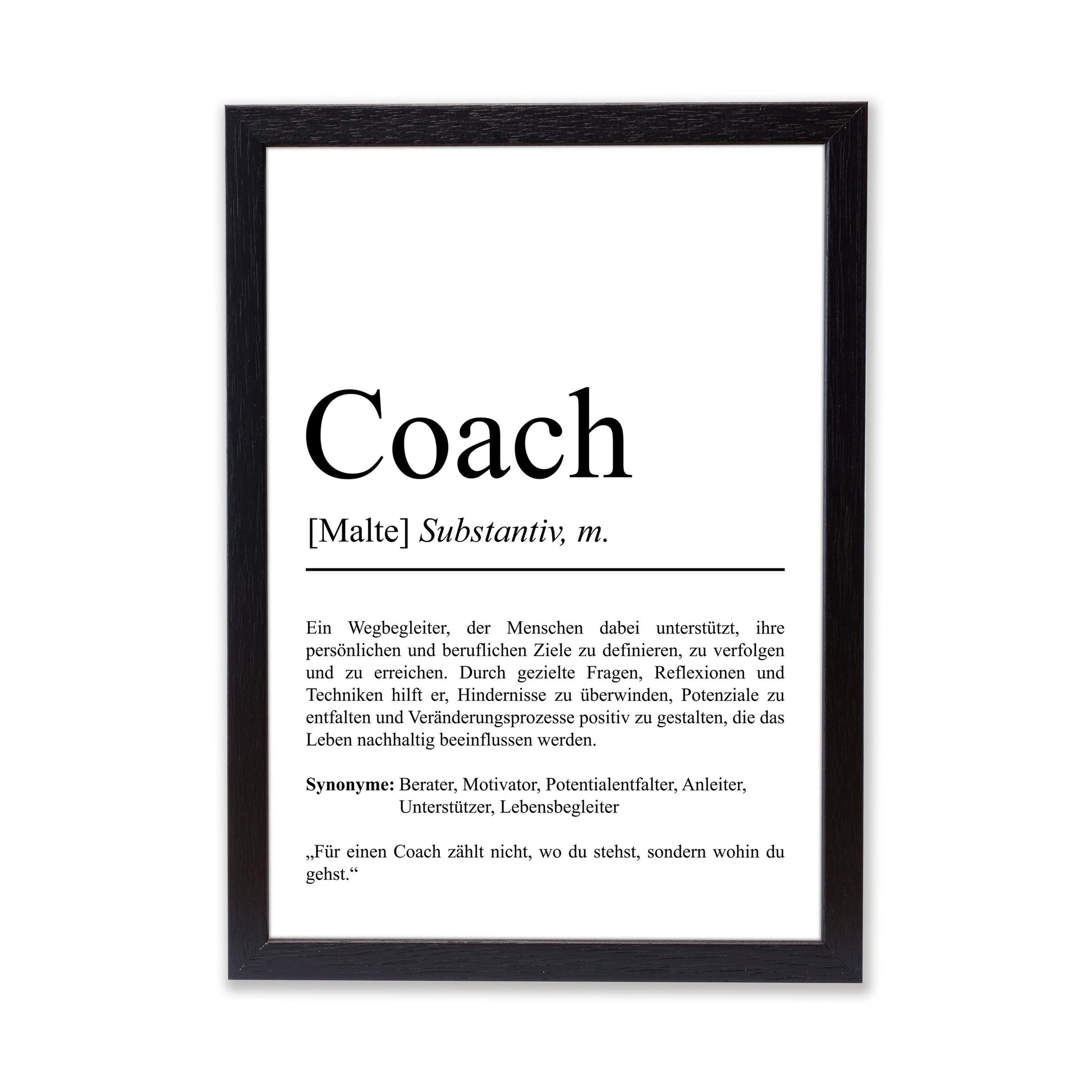 Coach Definition Poster personalisierbar mit Namen Beruf Poster Coach Geschenk Einzug Geburtstag Geschenk Coach Poster Beruf