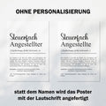 Steuerfachangestellter Definition Poster personalisierbar mit Namen Beruf Poster Geschenk Einzug Geburtstag Geschenk Steuerfachangestellter