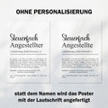 Steuerfachangestellter Definition Poster personalisierbar mit Namen Beruf Poster Geschenk Einzug Geburtstag Geschenk Steuerfachangestellter