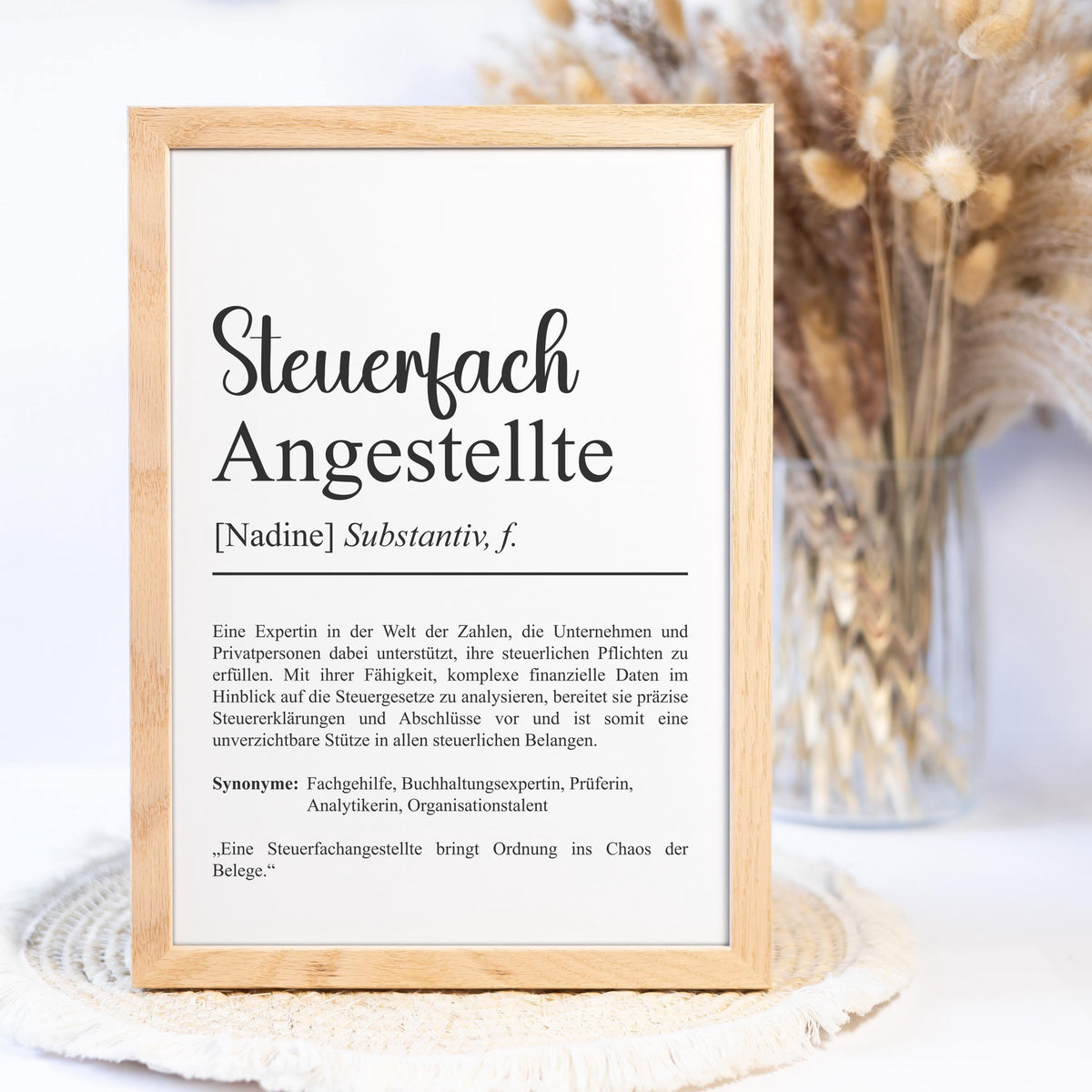Steuerfachangestellter Definition Poster personalisierbar mit Namen Beruf Poster Geschenk Einzug Geburtstag Geschenk Steuerfachangestellter