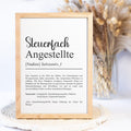 Steuerfachangestellter Definition Poster personalisierbar mit Namen Beruf Poster Geschenk Einzug Geburtstag Geschenk Steuerfachangestellter
