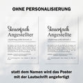 Steuerfachangestellte Definition Poster personalisierbar mit Namen Beruf Poster SFA Geschenk Einzug Geburtstag Geschenk Steuerfachangestellt