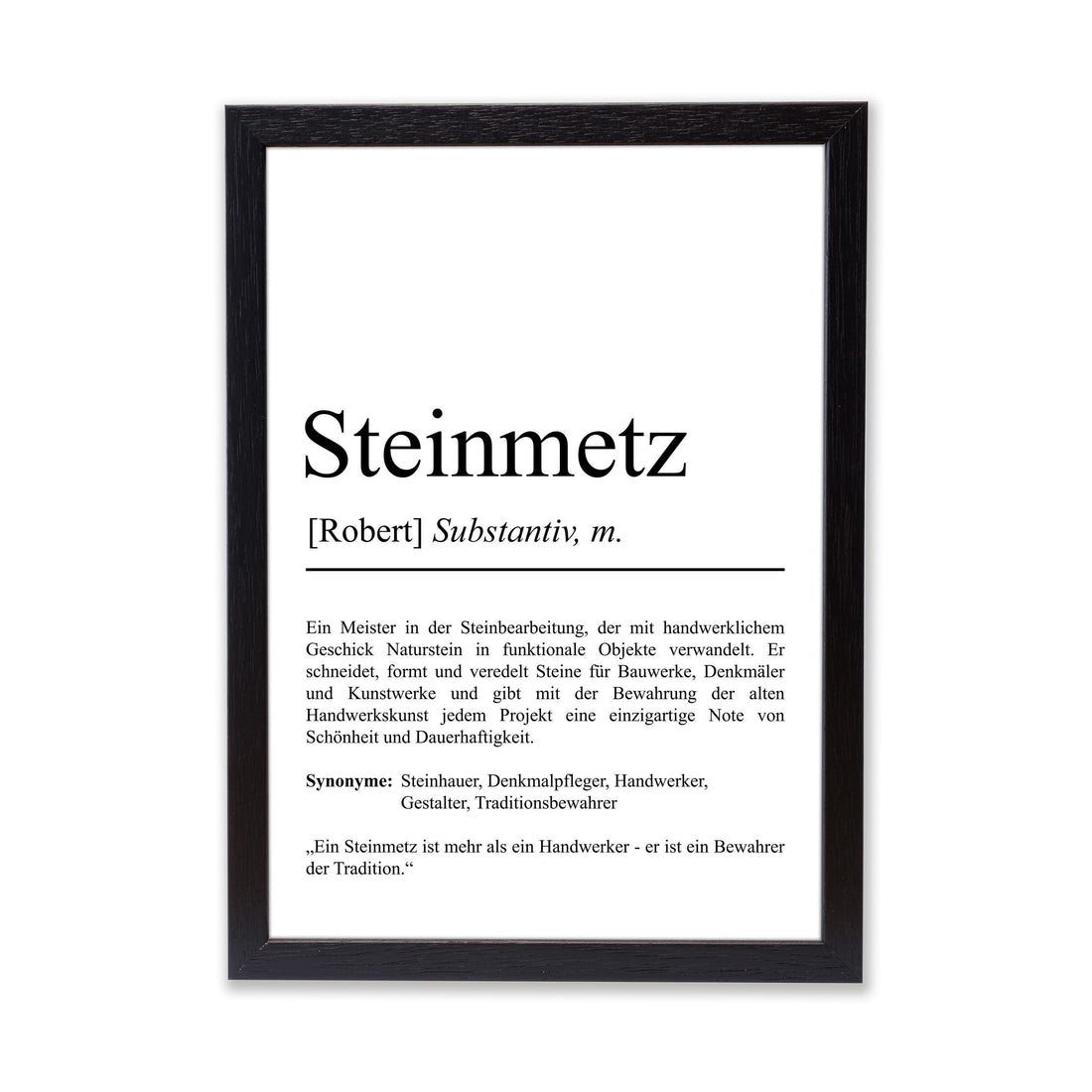Steinmetz Definition Poster personalisierbar mit Namen Beruf Poster Steinmetz Geschenk Einzug Geburtstag Geschenk Steinmetz Poster Beruf