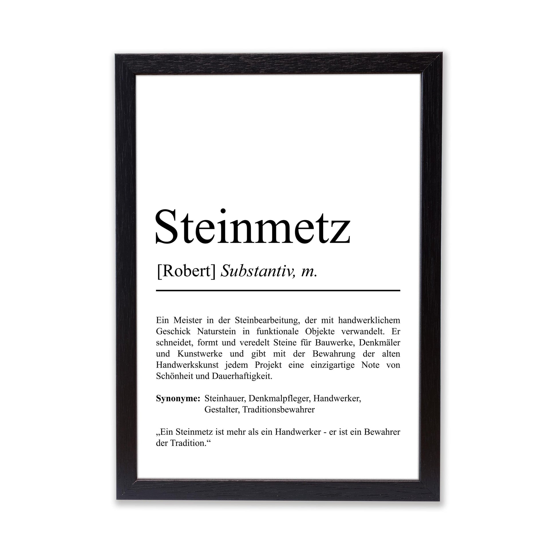 Steinmetz Definition Poster personalisierbar mit Namen Beruf Poster Steinmetz Geschenk Einzug Geburtstag Geschenk Steinmetz Poster Beruf