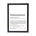 Dolmetscherin Definition Poster personalisierbar mit Namen Beruf Poster Dolmetscherin Geschenk Einzug Geburtstag Geschenk Dolmetscherin