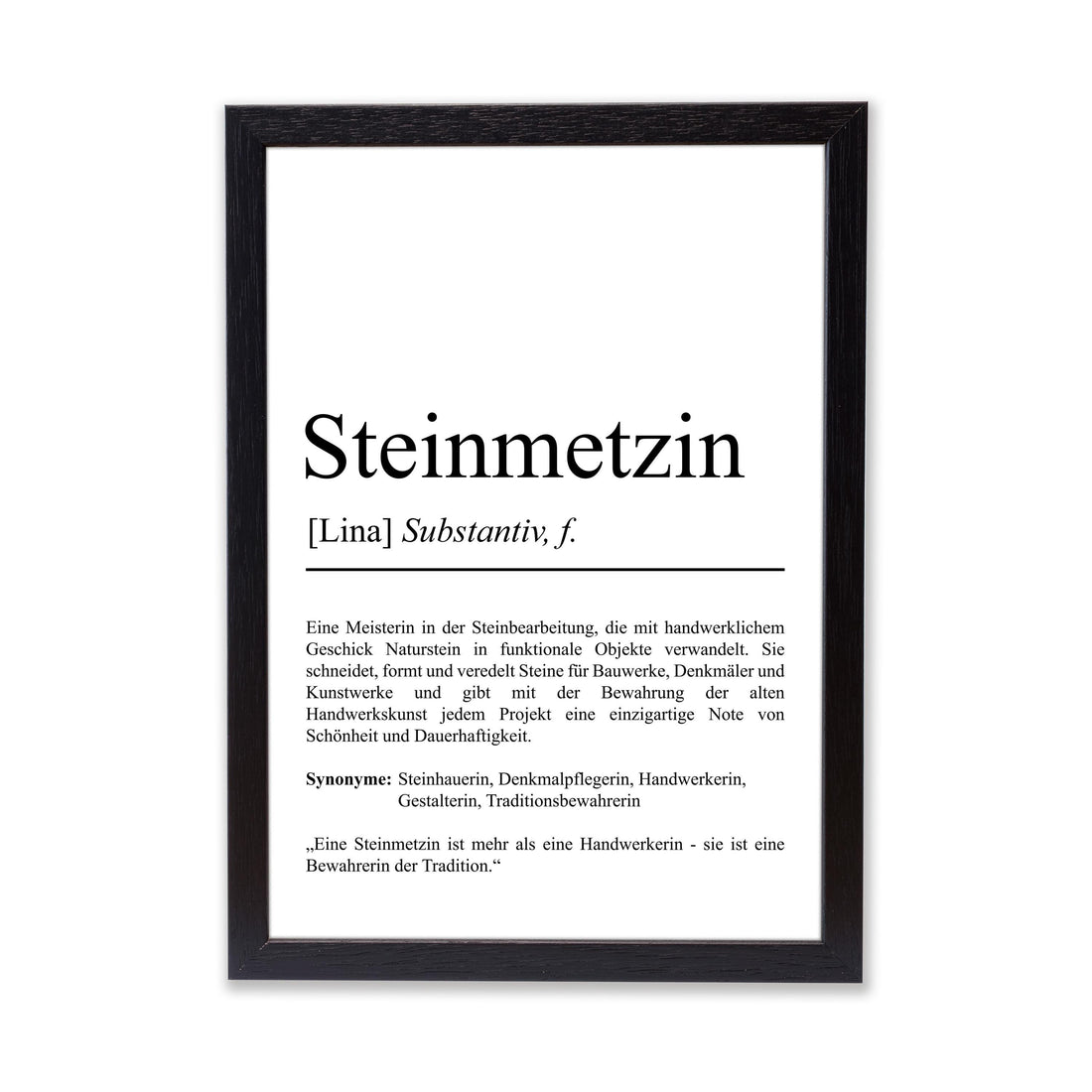 Steinmetzin Definition Poster personalisierbar mit Namen Beruf Poster Steinmetzin Geschenk Einzug Geburtstag Geschenk Steinmetzin Poster