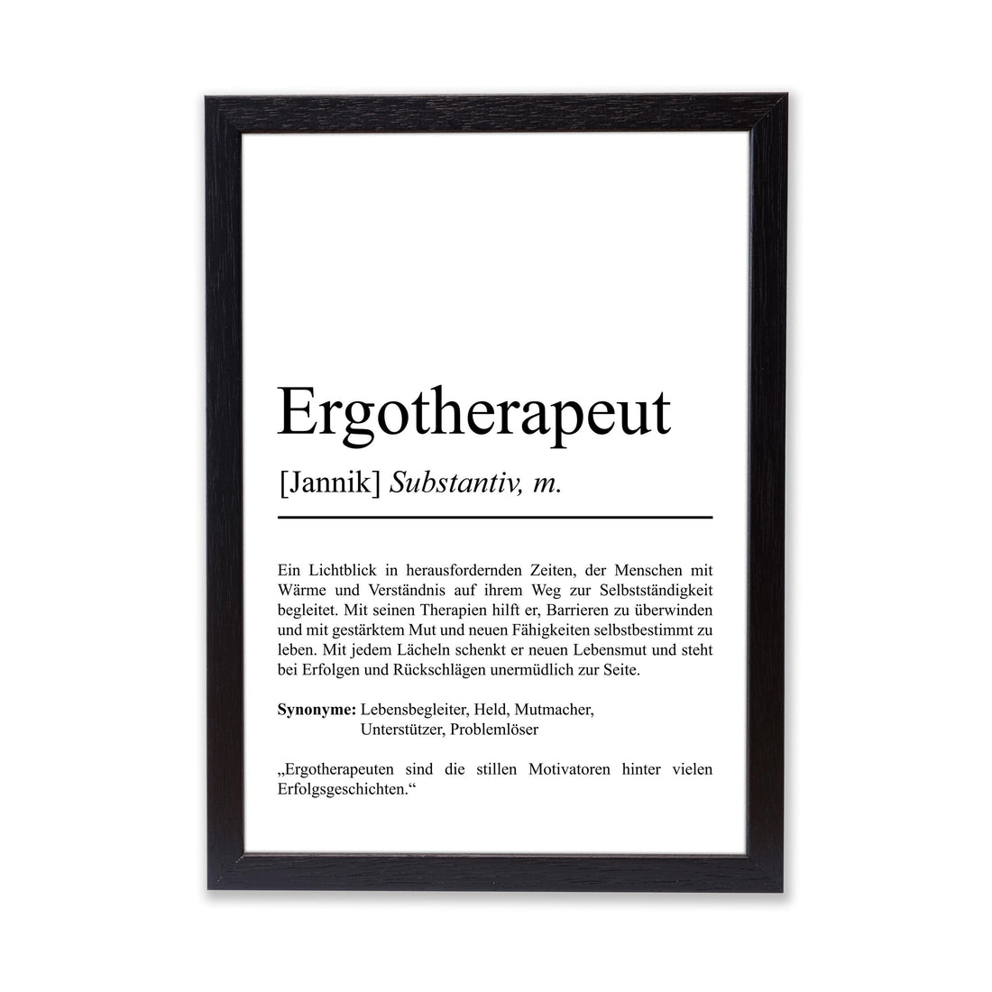 Ergotherapeut Definition Poster personalisierbar mit Namen Beruf Poster Ergotherapeut Geschenk Einzug Geburtstag Geschenk Ergotherapeut